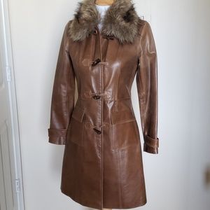 Halogen Leather Peacoat